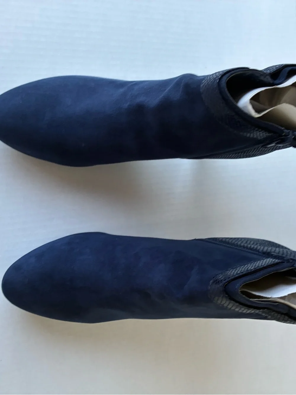 Women’s Navy Faux Suede Ankle Booties - Sleek Heeled Design